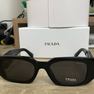 Prada PR 17WSF Black Rectangular sunglasses